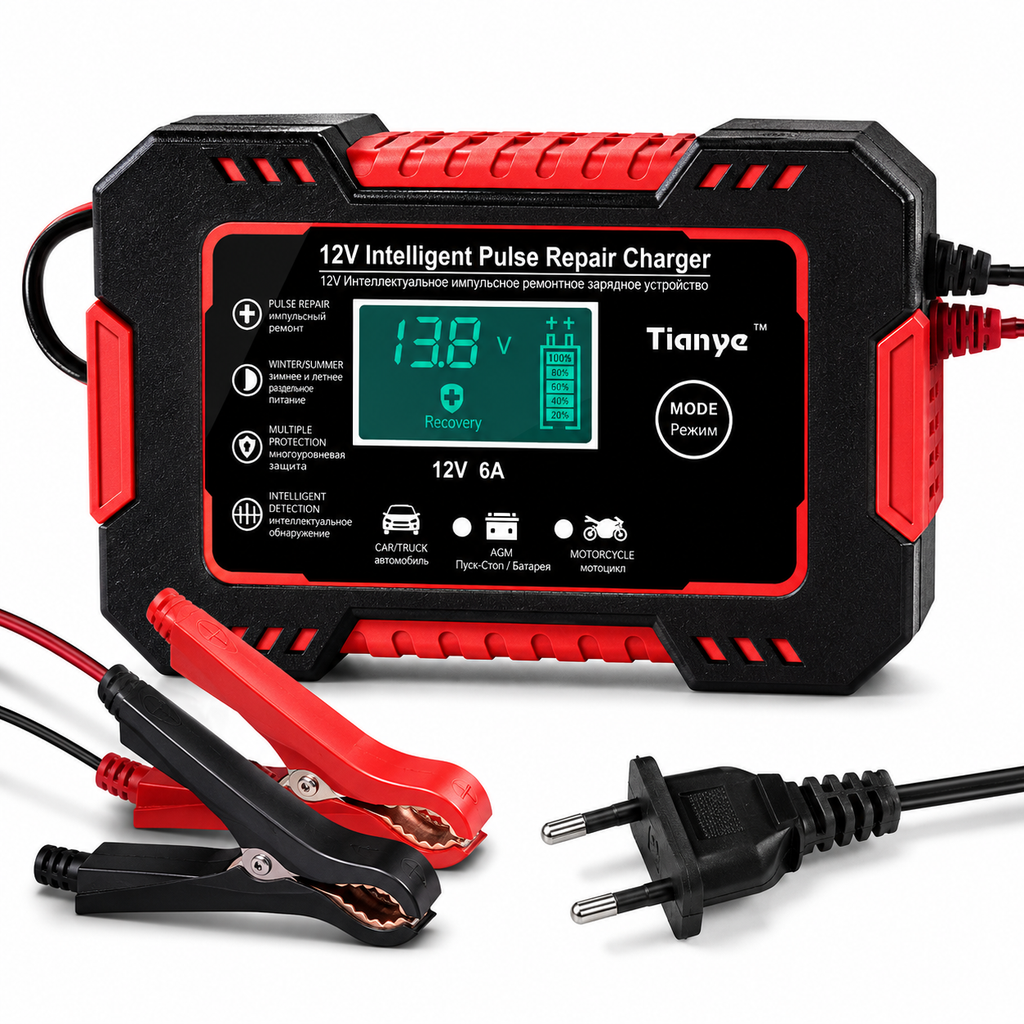CARGADOR DE BATERÍA PARA CARRO Y MOTO