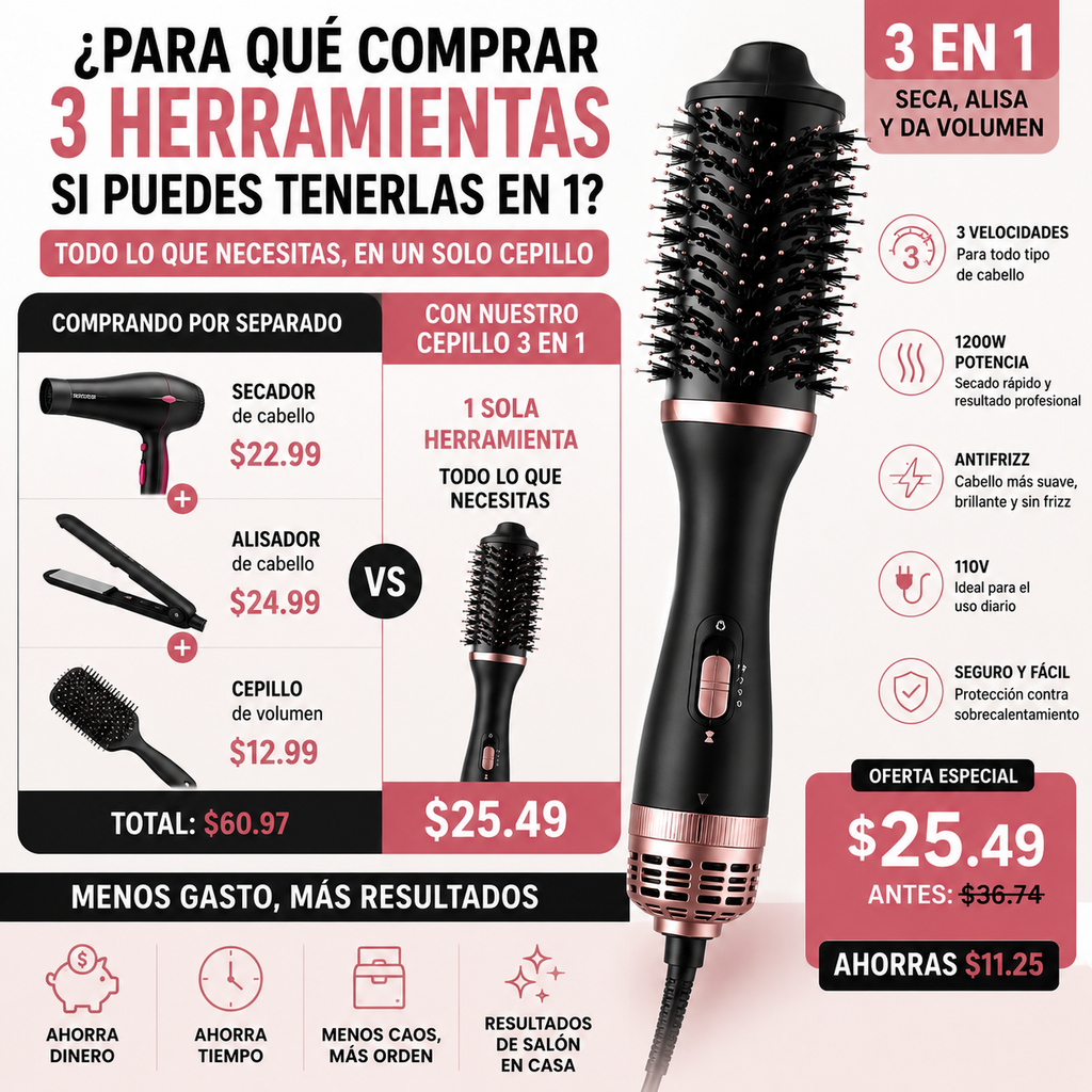 CEPILLO SECADORA 3 EN 1