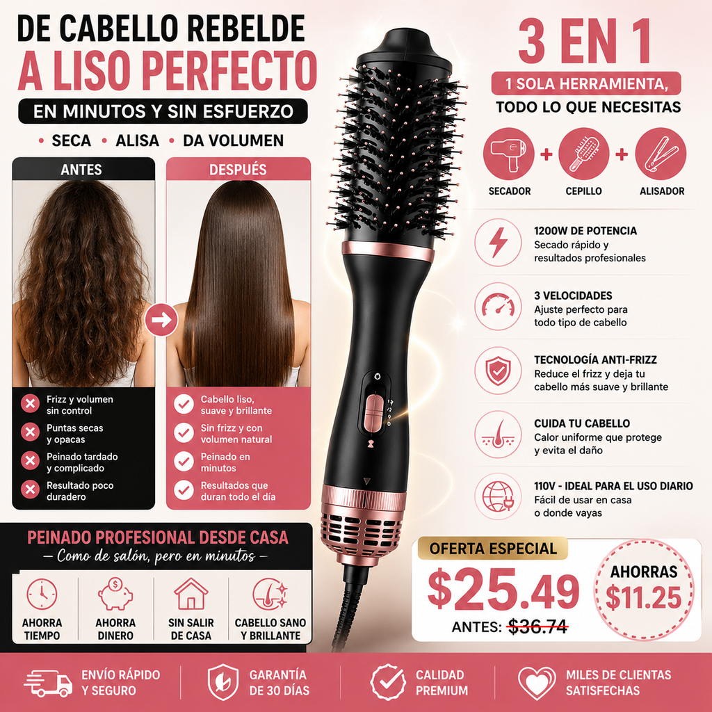 CEPILLO SECADORA 3 EN 1